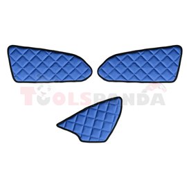 Cabin overlays (1 compartment, door panels) blue, ECO-LEATHER, eco-leather MERCEDES ACTROS MP4 / MP5 07.11-