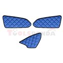 Cabin overlays (1 compartment, door panels) blue, ECO-LEATHER, eco-leather MERCEDES ACTROS MP4 / MP5 07.11-