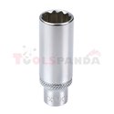 Socket 12-point 1/4", metric size: 13mm, socket type: long, length 50mm