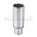 Socket 12-point 1/4", metric size: 13mm, socket type: long, length 50mm