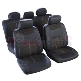Cover seats T5 (polyester, black, front+rear set, 5 headrest covers + 2 seat covers + 2 front support + 1 rear seat cover + 1 su