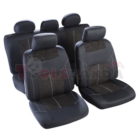 Cover seats T2 (polyester, black, front+rear set, 5 headrest covers + 2 seat covers + 2 front support + 1 rear seat cover + 1 su