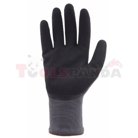 12 чифта, Защитни ръкавици, АКТИВЕН ГРИП, нитрил / полиестер, цвят: черен / сив, размер: 10 / XL, 2016 4121X EN 388 EN 420 Катег