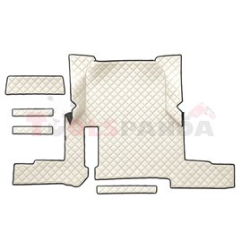 Floor mat F-CORE, for central tunnel, ECO-LEATHER, quantity per set 5 szt. (material - eco-leather, colour - champagne, automati