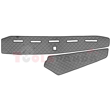 Dashboard mat (proximity sensor hole missing) grey, ECO-leather, ECO-LEATHER VOLVO FH 16 II 03.14-