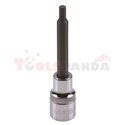 Бит вложка: размер на гнездо: 1/2", профил: шестостен HEX, метричен размер: 5 mm, тип насадка: дълъг,