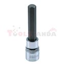 Бит вложка: размер на гнездо: 1/2", профил: шестостен HEX, метричен размер: 10 mm, тип насадка: дълъг,