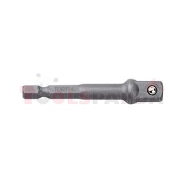 Adaptor (bit / driver), profile: HEX / square / with ball lock, reduction(square) 3/8" x 1/4" (HEX), length: 65 mm, for bits, fo