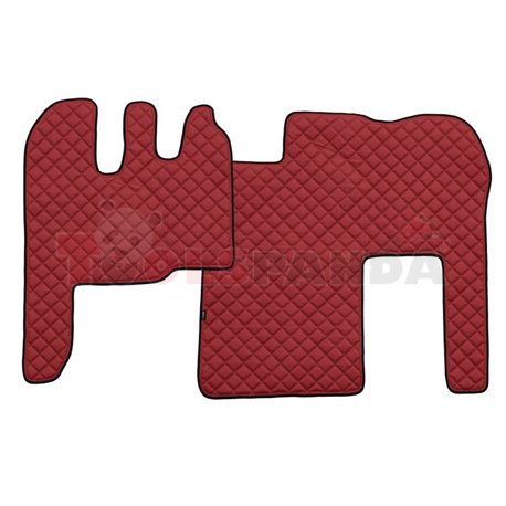 Floor mat F-CORE RENAULT, on the whole floor, ECO-LEATHER, quantity per set 2 szt. (material - eco-leather, colour - red) RVI MA