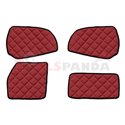 Cabin overlays (2 compartments, door panels) red, ECO-LEATHER, eco-leather SCANIA P,G,R,T 03.04-