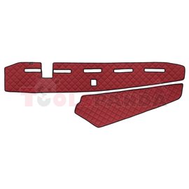 Dashboard mat (proximity sensor hole) red, ECO-leather, ECO-LEATHER VOLVO FH 16 II 03.14-