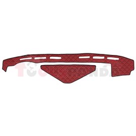 Dashboard mat (proximity sensor hole missing) red, ECO-leather, ECO-LEATHER RVI T 01.13-
