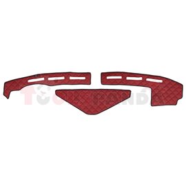 Dashboard mat (proximity sensor hole) red, ECO-leather, ECO-LEATHER RVI T 01.13-