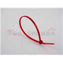 Plastic cable tie 100pcs, type: cable tie, colour: red, length 300mm, width 3,6mm, max. diameter 88mm