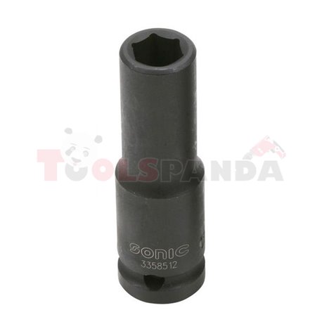 Ударна 6-стенна вложка 1/2”, метричен размер: 12mm, дължина 78mm, дълга