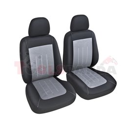 Cover seats T1 (polyester, black and grey, front seats, 2 headrest covers + 2 support covers + 2 seat cover + 2 seat) Liberia, c