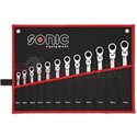 SONIC 12 бр основни гаечни ключове с тресчотка 12k