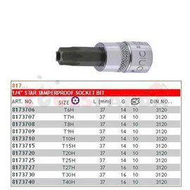 Bit 1/4", profile TORX Tamper T25H, socket type: short, length 37mm