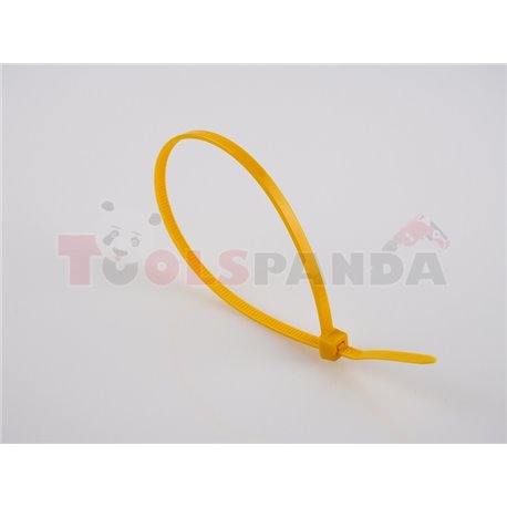 Plastic cable tie 100pcs, type: cable tie, colour: yellow, length 300mm, width 3,6mm, max. diameter 88mm