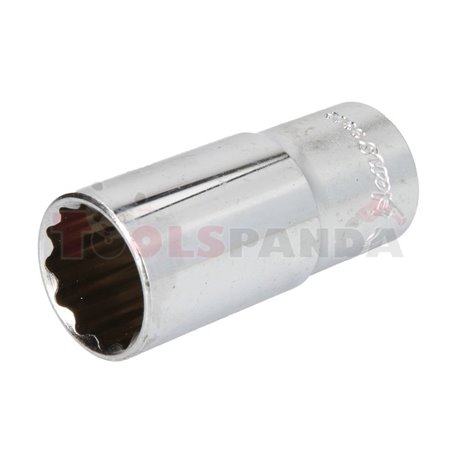 Socket 12-point 3/8", profile 12PT, metric size: 21mm, socket type: long, length 63mm