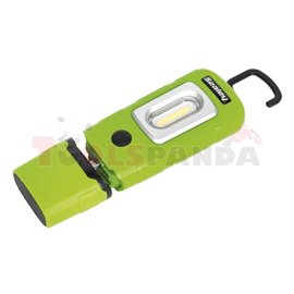 Portable workshop lamp LED3601, number of LED diodes: 1pcs, working time: 3/6hrs, distribution angle: 360°, protection level: IP