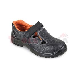 BETA Safety sandals model: BASIC, size: 46, safety category: S1P, SRC, material: leather, colour: black, shoe nose: steel