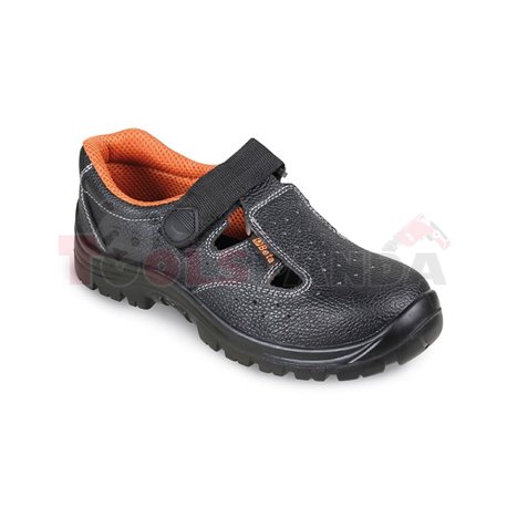 BETA Safety sandals model: BASIC, size: 44, safety category: S1P, SRC, material: leather, colour: black, shoe nose: steel