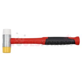 Hammer, type: soft face, head: double-ended / plastic / soft-hard, stem: plastic, weight: 275 g, length: 300 mm