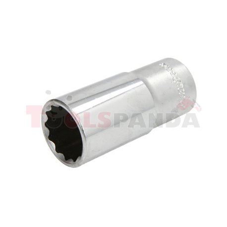 Socket 12-point 3/8", profile 12PT, metric size: 20mm, socket type: long, length 63mm