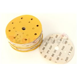 Sandpaper Hookit, disc, P500, colour: yellow, 100pcs, number of holes: 15