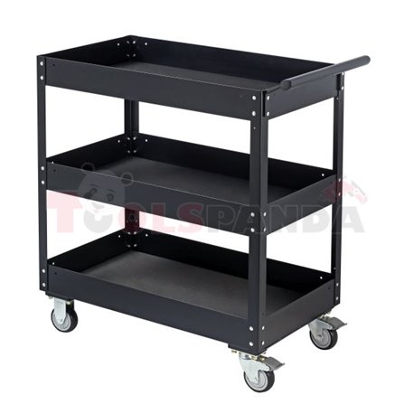 Празна количка/кутия за инструменти, брой чекмеджета: 0, брой рафтове: 3, цвят: черен