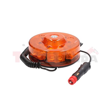 Rotating beacon (orange, 12/24V, LED, magnetic fixing, no of programs: 11, 11 programs, 3Wx14, with 3m spiral wire, with lighter