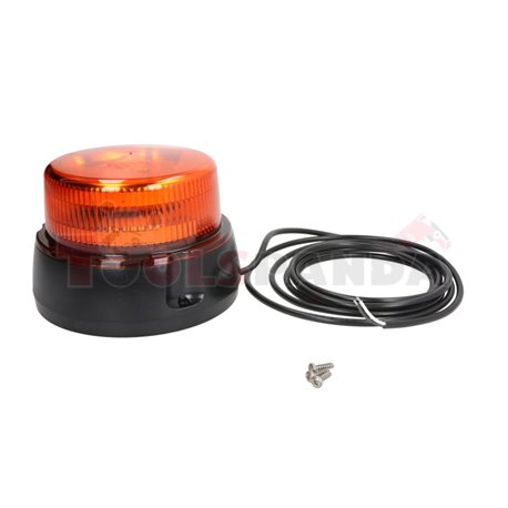 Rotating beacon (orange, 12/24V, LED, 3-Point fitting, no of programs: 1, no plug, one program, wire 3m)