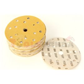 Sandpaper Hookit, disc, P320, colour: yellow, 100pcs, number of holes: 15