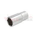 Socket 6-point 3/8", profile Hexagonal, metric size: 22mm, socket type: long, length 63mm