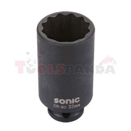Impact socket 12-point 1/2”, metric size: 35mm, long, length 85mm