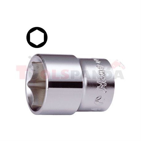 Socket 6-point 1/2", profile Hexagonal, metric size: 25mm, socket type: short, length 42mm