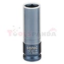 Ударна 6-стенна вложка 1/2”, метричен размер: 19mm, дължина 86mm, дълбока, за гуми (с пръстен)