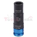 Ударна 6-стенна вложка 1/2”, метричен размер: 17mm HEX, дължина 100mm, с ограничен максимално усилие до 100Nm