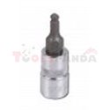 Bit 1/4", profile HEX, metric size: 6mm, socket type: short, length 37mm, spherical