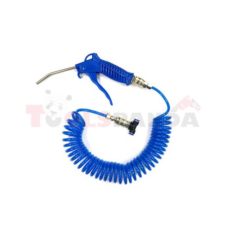 Air blow gun, inlet size: 5.5mm, nozzle length: 95mm, (for driver’s cab, kit with hose 6mm and valve, T-piece for tekalan)