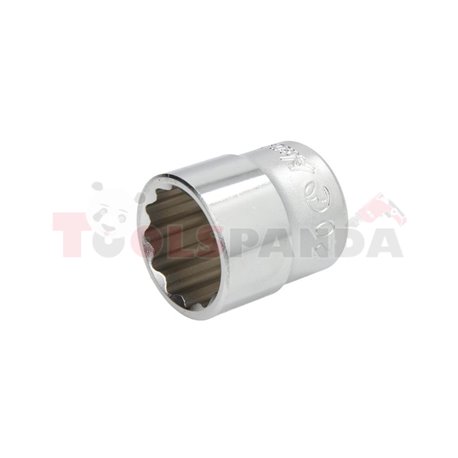 Socket 12-point 3/8", profile 12PT, metric size: 20mm, socket type: short, length 30mm