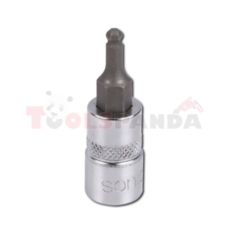 Bit 1/4", profile HEX, metric size: 5mm, socket type: short, length 37mm, spherical