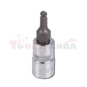 Bit 1/4", profile HEX, metric size: 5mm, socket type: short, length 37mm, spherical