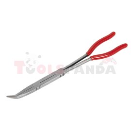 Pliers flat-round, bent, length: 335mm, 45°, with double joint