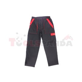 Традиционни черни и червени работни панталони, размер L. Изработен от 260 g / m2 материал