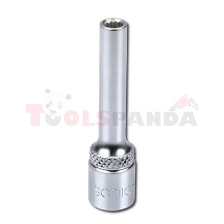 Socket 12-point 1/4", metric size: 8mm, socket type: long, length 50mm