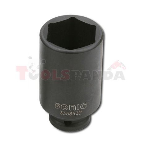 Ударна 6-стенна вложка 1/2”, метричен размер: 30mm, дължина 78mm, дълга