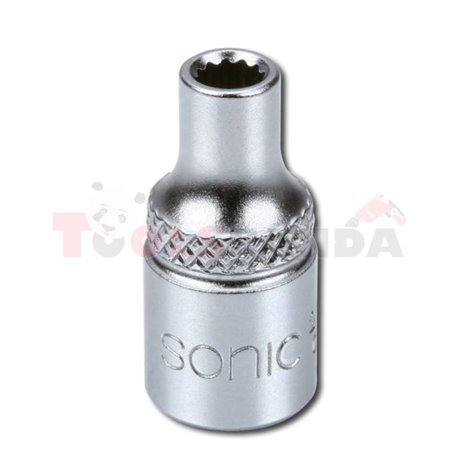 Socket 12-point 1/4", metric size: 8mm, socket type: short, length 25mm