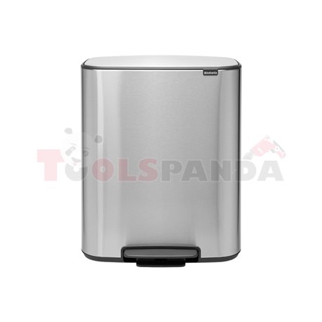 Кош за смет Brabantia Bo Pedal 2x30L, Matt Steel Fingerprint Proof